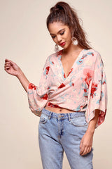 Rivera Waist Tie Floral Top Pink