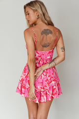 Well Versed Cowl Neckline Flounce Romper Lily Pink