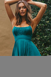 One Sweet Day Gathered Bust A-Line Dress Forest Green