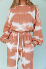 Low Key Dropped Shoulder Ribbed Top Orange