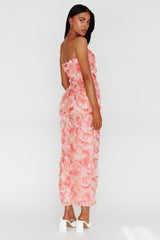 In Paris Embellished Midi Dress Pink