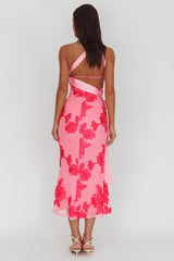 Kairi One-Shoulder Sash Maxi Dress Hot Pink