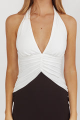 Lala Gathered Waist Maxi Dress White/Black