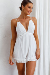 Providence Strappy Back Romper White