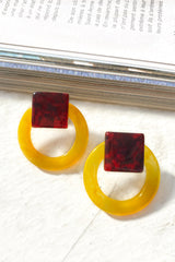 Mozambique Geometric Earrings Yellow