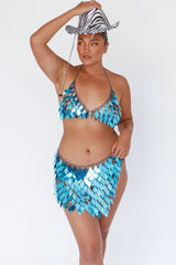 River Festival Shiny Sequins 2 Piece Set Blue