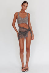Lumina Diamante Crop Top Black