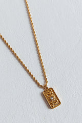 Sol Rope Chain Pendant Necklace Gold