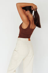 Pali U-Neckline Crop Top Brown