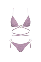 Summer Love Strappy Bikini Top Rose Shimmer
