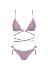 Summer Love Strappy Bikini Top Rose Shimmer