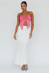 Lulu Strapless Crop Top Candy Pink