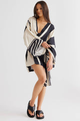 SNDYS Alba Wrap Dress Black Print