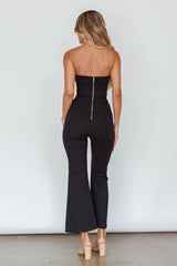 What's The Catch Strapless Jumpsuit Black