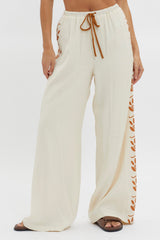 Maghan Side Print Long Pants Beige