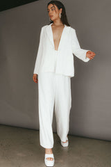 Vous Etes Belle Pleated Waist Pants White