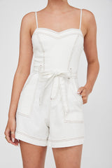 Laureen Pocket Romper White