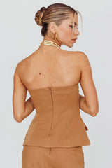 Valencia Strapless Bustier Top Mocha