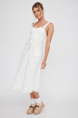 Zenyl Raw Hem Midi Dress Butter