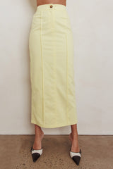 Sweet Treat Column Midi Skirt Lemon