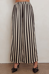 Love Galore Striped Wide Leg Pant Black/Beige