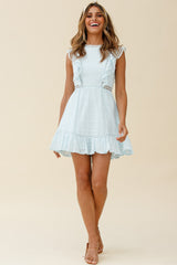 Reign Sleeveless Lace-Up Back Dress Baby Blue