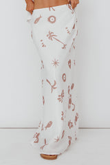 Light Aura Maxi Skirt Print White Tan