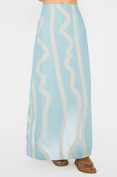 Meet Me There Maxi Skirt Abstract Blue