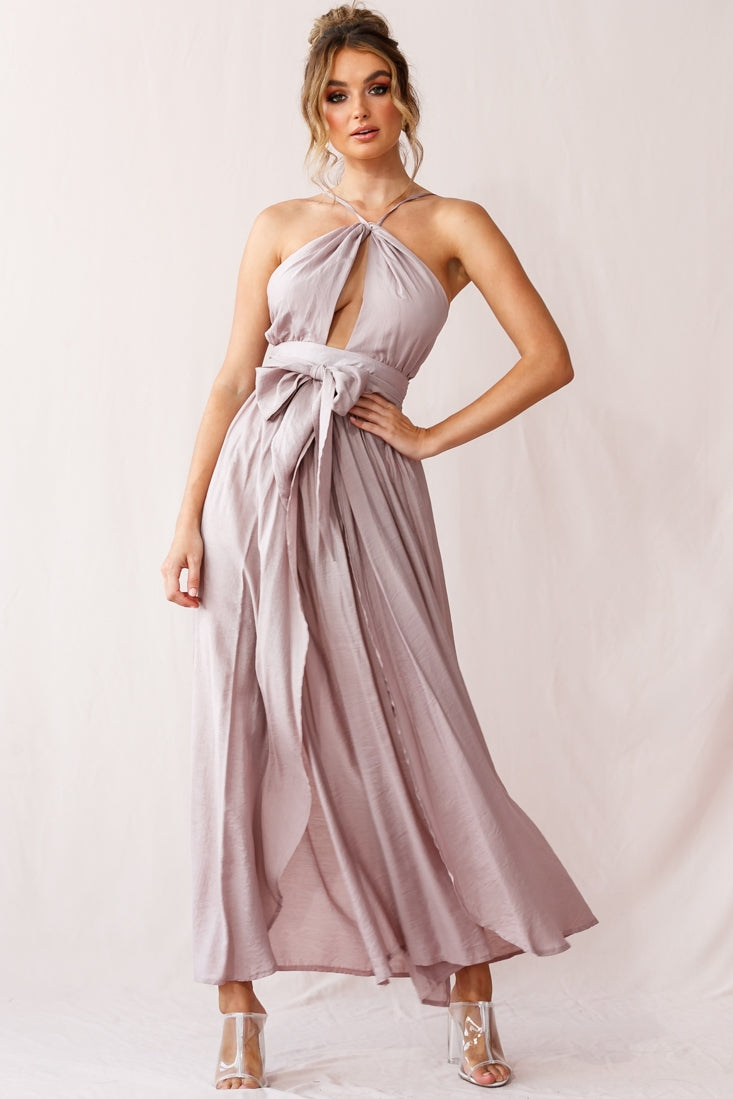 Athena High Split Maxi Dress Mauve