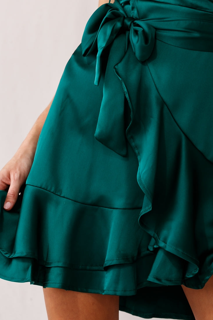 Khandi Flowy Date Night Dress Green Jade