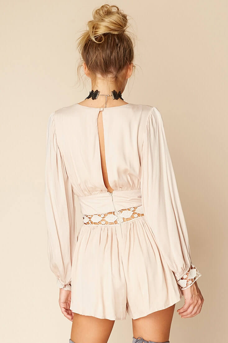 Samantha Boho Romper Beige