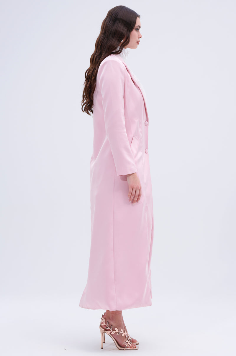 TAKE ME EVERYWHERE SATIN TRENCH