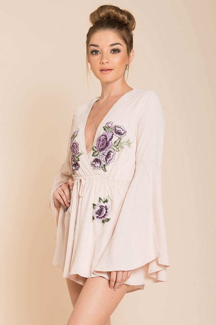 Lailani Floral Romper Nude