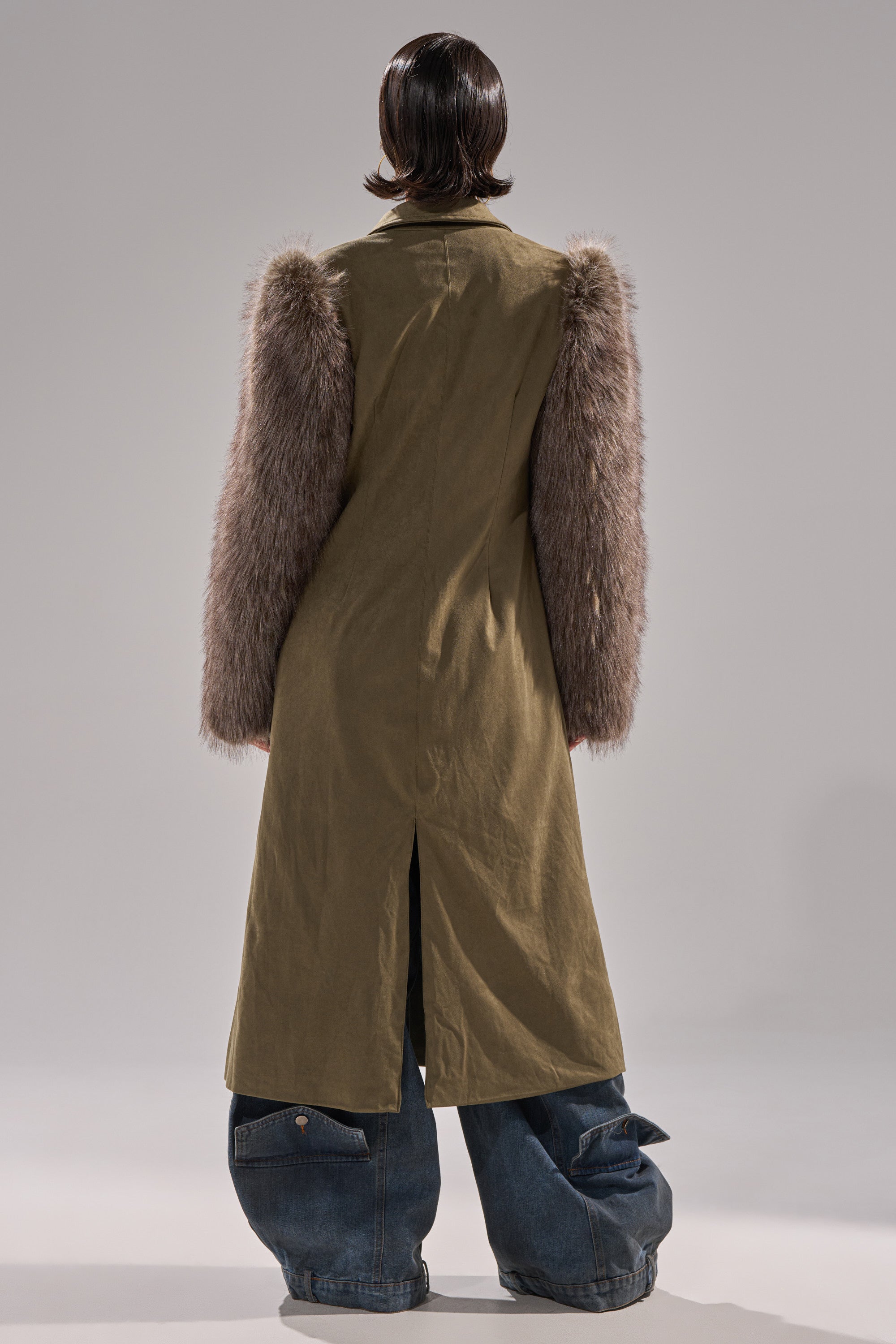 LOLITA FUR SLEEVE TRENCH