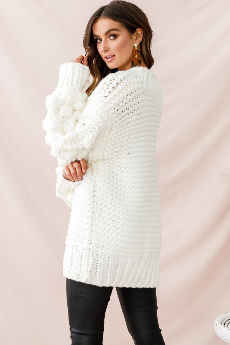 Moscow Chunky Knit Oversized Sweater White
