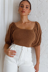 Maddi Tied Back Bodysuit Mocha