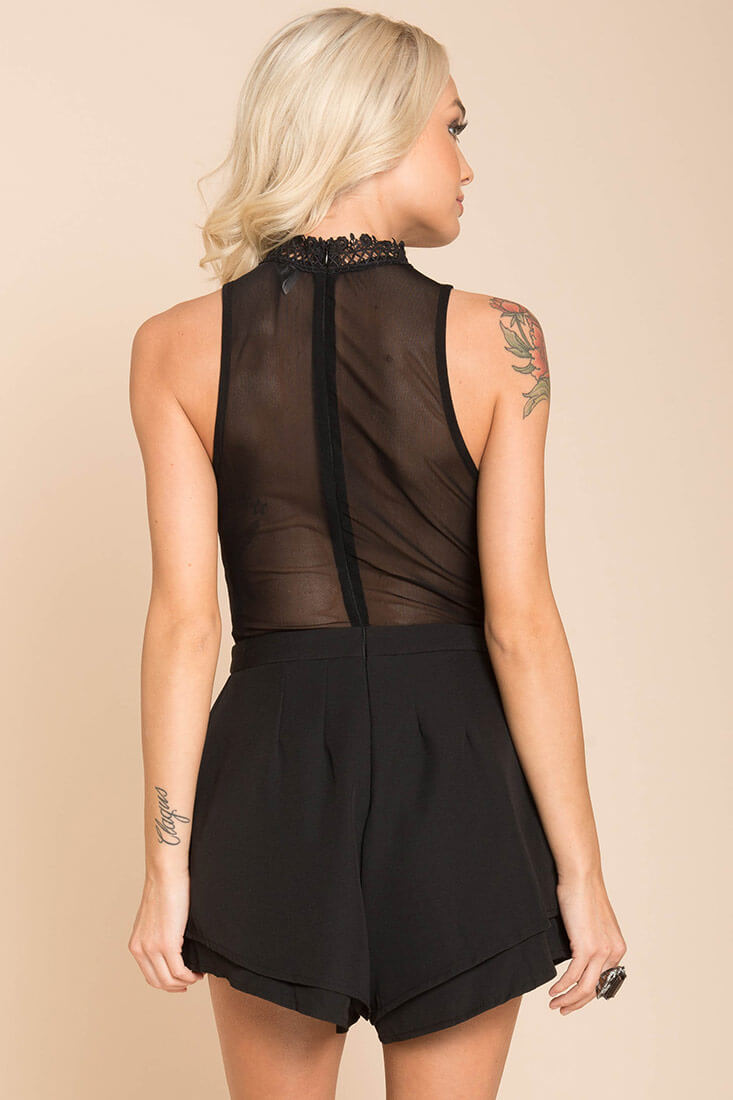 Meilani Collar Romper Black