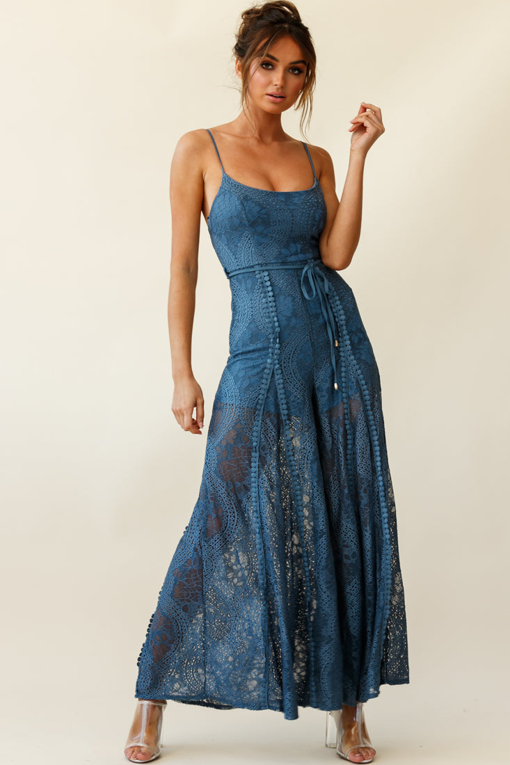 Palm Springs Lace Jumpsuit Midnight Blue