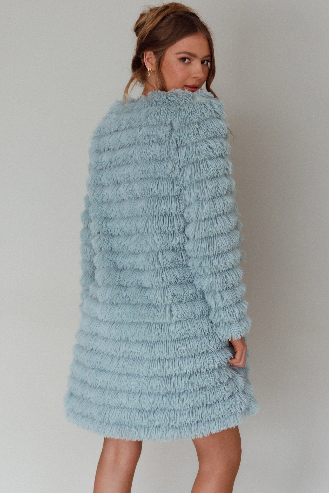 Montana Faux Fur Long Jacket Matcha