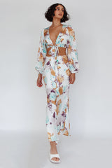 Meet Me In Fiji Tied Top Floral Yellow