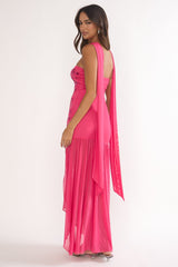 Jezra Strapless Sequin Embellished Maxi Dress Plum