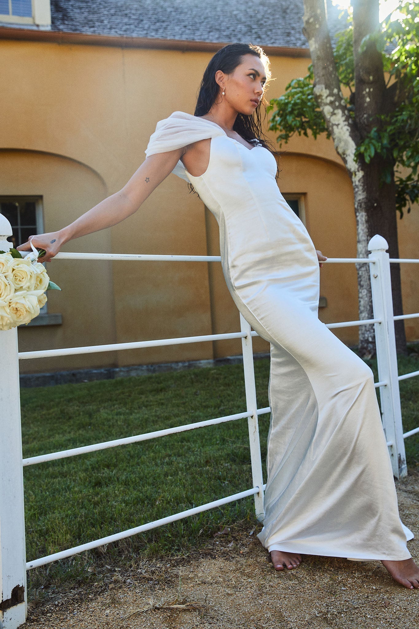 Keila Off-Shoulder Maxi Dress White