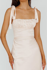 Pennelope Tied Shoulder Maxi Dress Ivory