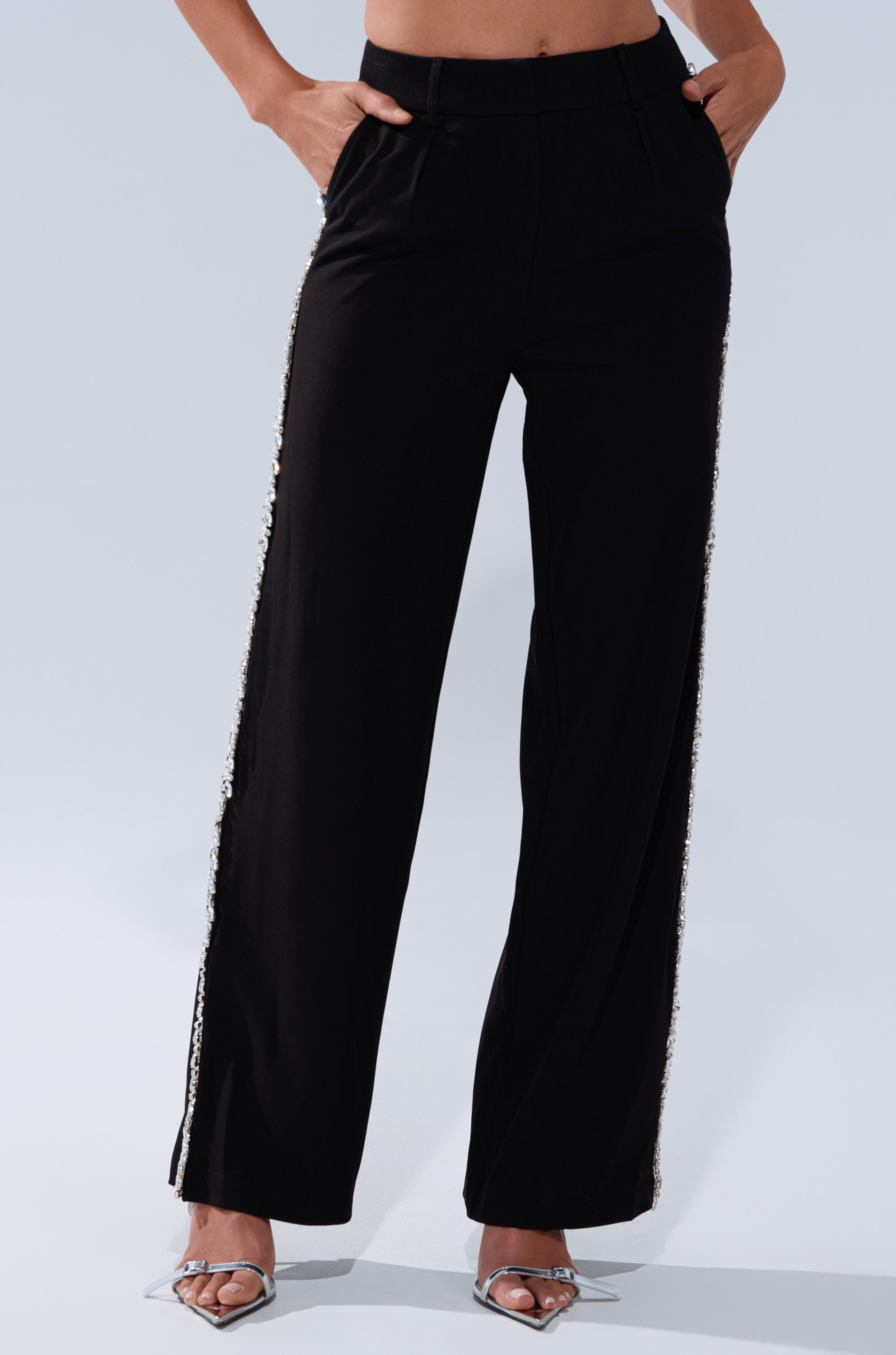 TALK TO ME TROUSER WITH RHINESTONE