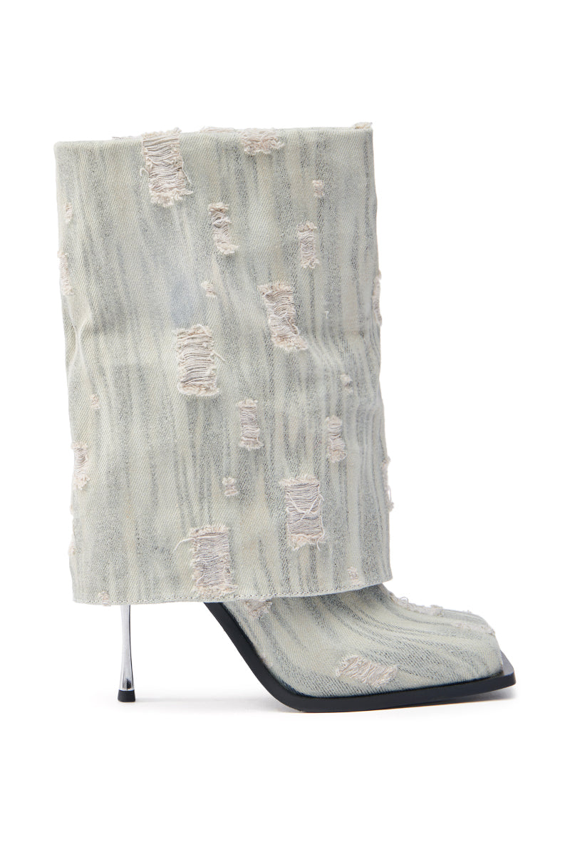 ��AZALEA WANG ANNECY GREY WASHED BOOTIE