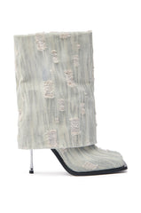 ��AZALEA WANG ANNECY GREY WASHED BOOTIE