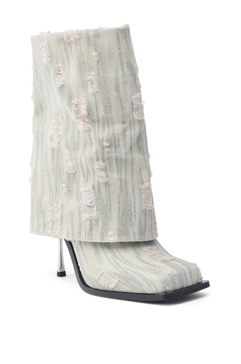 ��AZALEA WANG ANNECY GREY WASHED BOOTIE