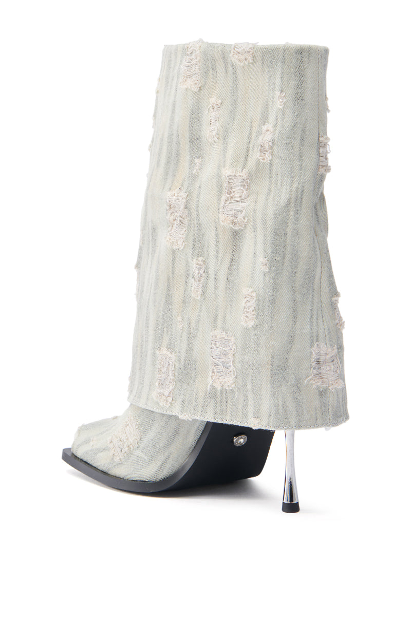 ��AZALEA WANG ANNECY GREY WASHED BOOTIE