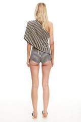 LIONESS Bloom Booty Short Beige Stripe