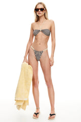 LIONESS Bloom Bikini Top Beige Stripe